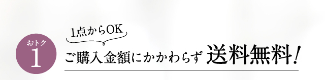 おトク1 1点からOK！ご購入金額にかかわらず送料無料！