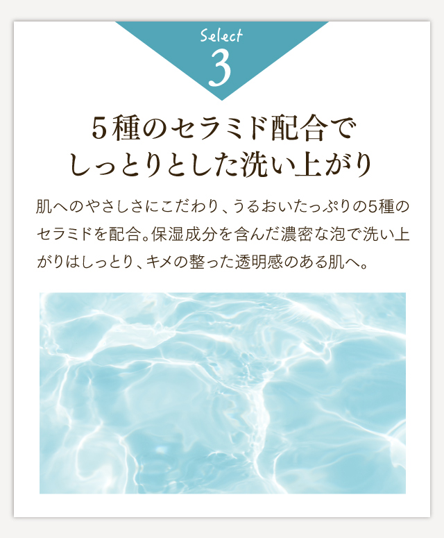 ヒアルロン酸とスクワランでしっとりとした洗い上がり